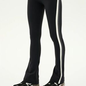 Splits59 Raquel High Waist Flared Legging in Black/White/Heather Gray